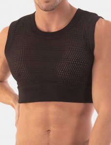 Barcode Berlin Luz Mesh Crop Top Tank Top T Shirt Black 92224-100