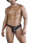 Candyman Lace & Mesh Lace Up Back Thong Underwear Black 99828