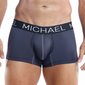 Michael Underwear Pouch Stitching Boxer Brief Underwear Grey...