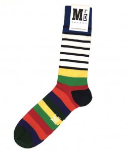 MrD London Breton Fine Socks Rainbow F18-007A